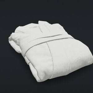 IKEA White Terry Bathrobe with Shawl Collar